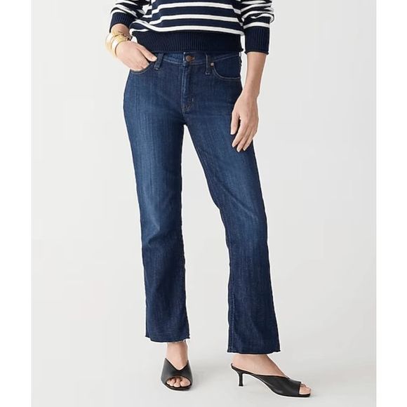 J. Crew 9" demi-boot crop jean in Dark Worn wash, Size 30T, MSRP $138 - Picture 1 of 12